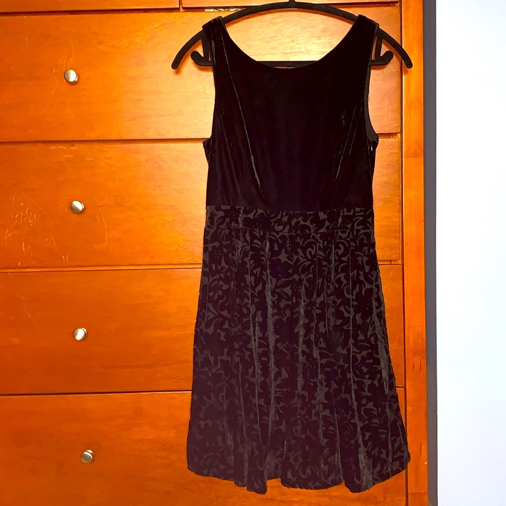 Velvet black dress.